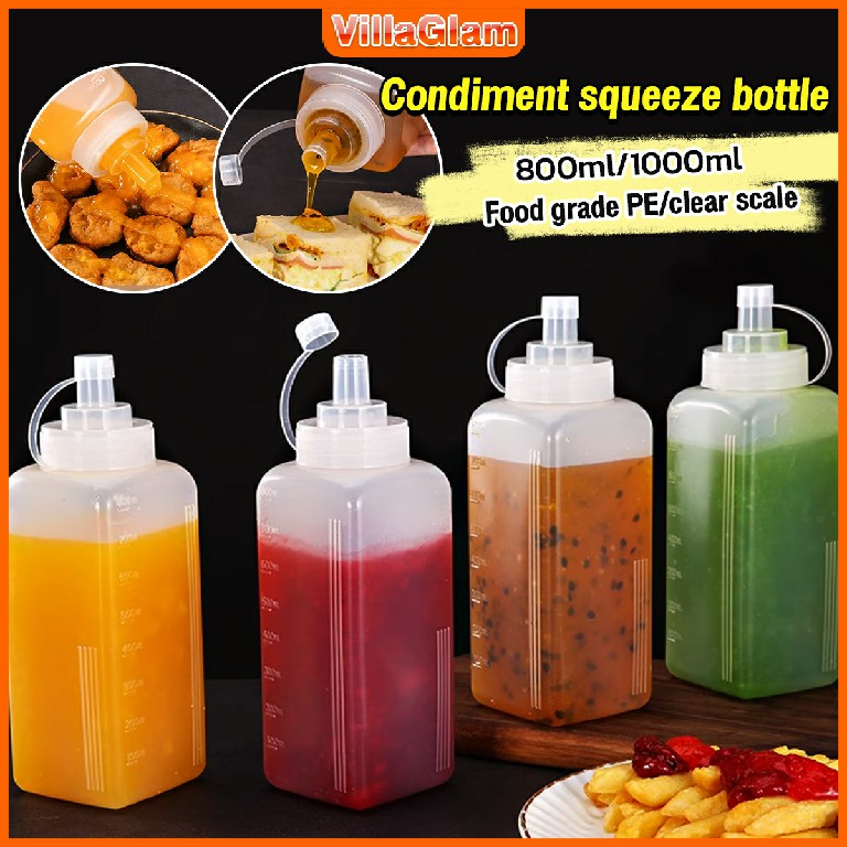 VG Dispenser Bottle with Needle Tip Condiment Squeeze Bottles Ketchup ...