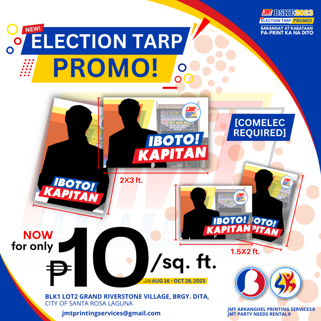 ELECTION TARPAULIN for BSKE2023, TARPAULIN PRINTING Shopee Philippines
