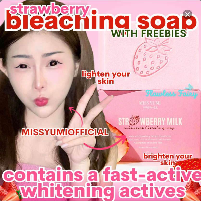 STRAWBERRY MILK INTENSIVE BLEACHING SOAP by Miss Yumi 안녕하세요 Skincare