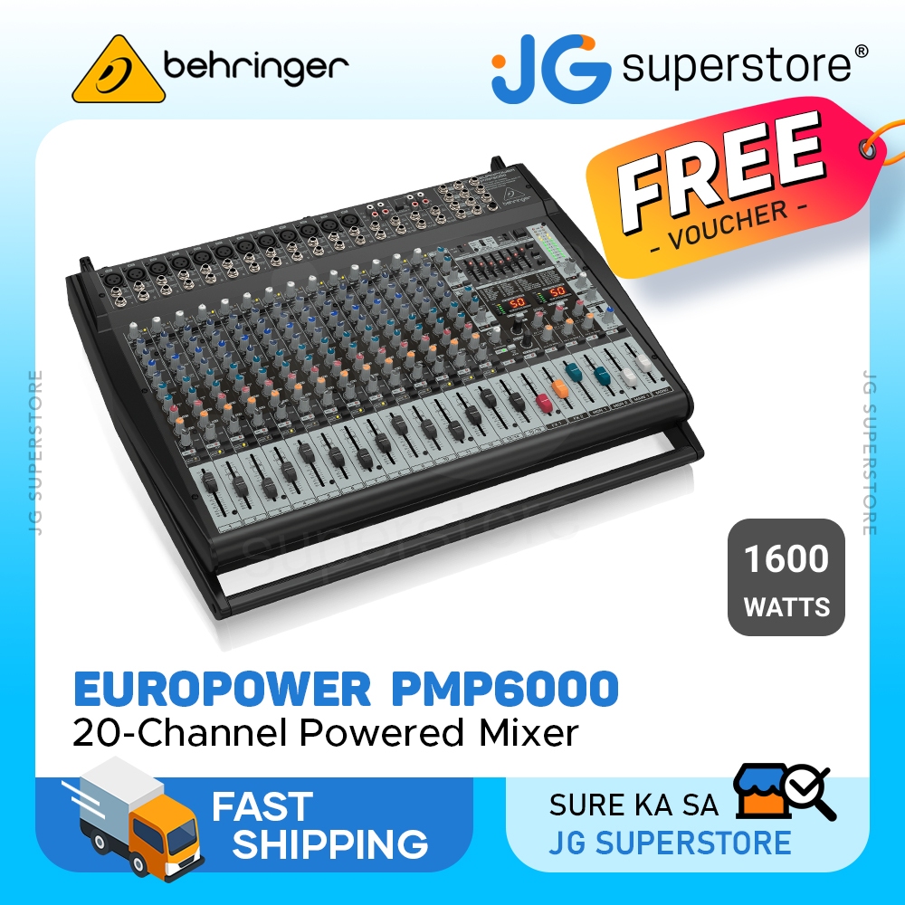 Behringer EuroPower PMP6000 1600W 20-Channel Powered Mixer w/ Built-in ...