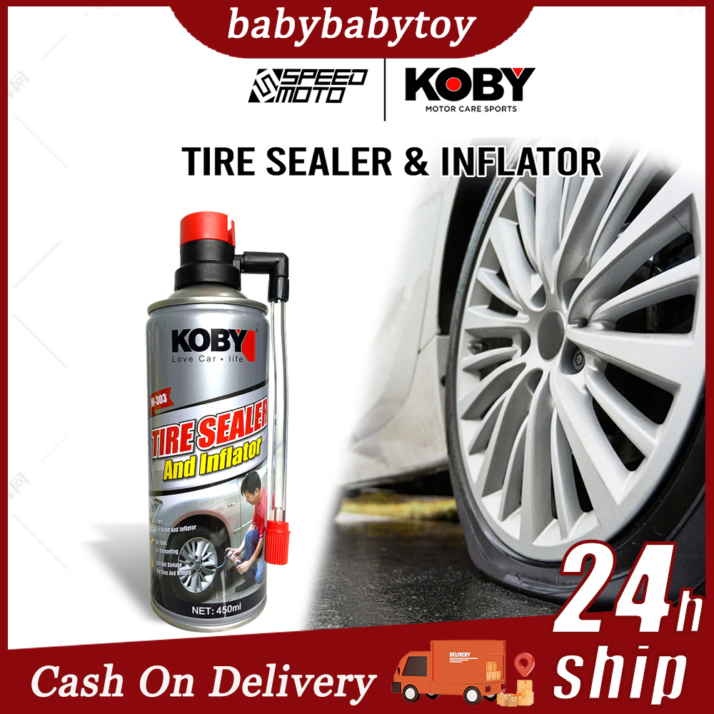 Koby Tire Sealer Inflator Easy Hose Tire Inflator Sealant Repair Tool ...