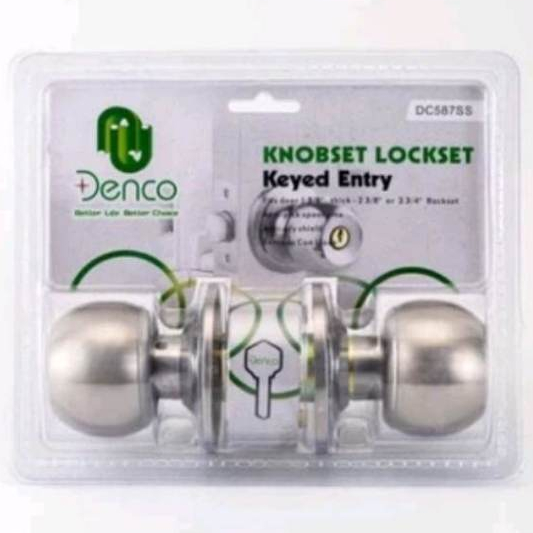 Denco door knob knobset lockset DC587SS Stainless steel Blister pack ...