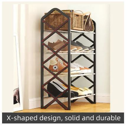 X-SHAPED Design Shoe Rack Stainless Steel 4 Layer Multifunctional ...