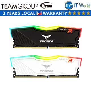 Teamgroup T-Force Delta RGB 16GB (2x8GB) DDR4-3600Mhz CL18 Gaming Desktop Memory (Black/White)