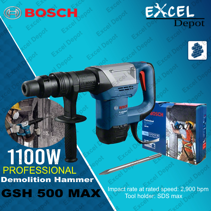 BOSCH Professional Demolition Hammer wSDS Max GSH 500 SDS Max 100