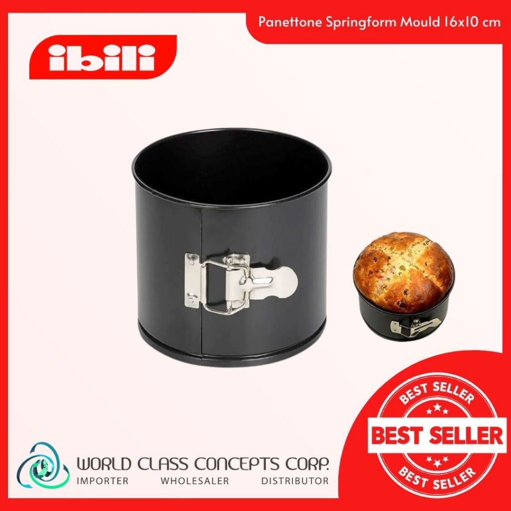 Ibili Panettone Springform Mould 16x10 cm, Rolled Steel Plate, Black ...
