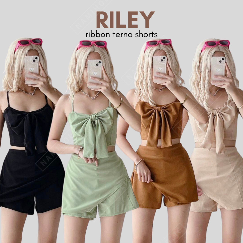 Riley Ribbon Terno I Garterized Shorts Crepe Fabric I XS to SMALL ...