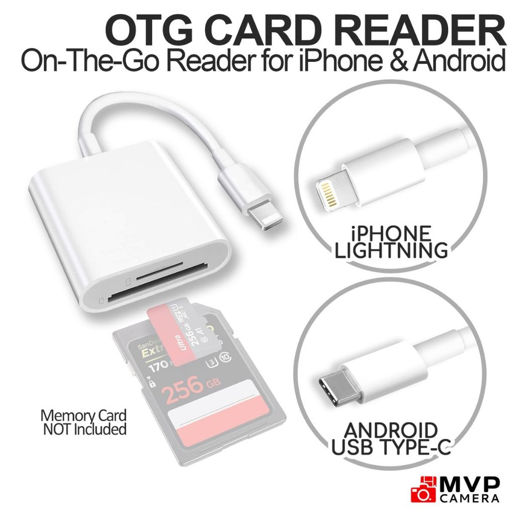 GENERIC OTG OnTheGo Card Reader Micro SD MSD for iPhone iPad