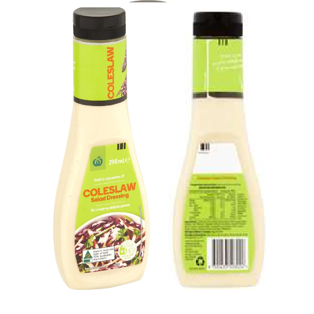 Woolworths Coleslaw Salad Dressing 290mL/ Ranch/ French/ Italian