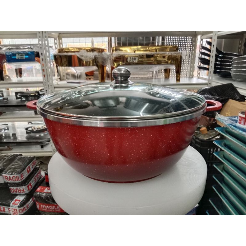 36cm Granite Non-sticky Cookware Pot Dark Red Good Quality Cookwares ...