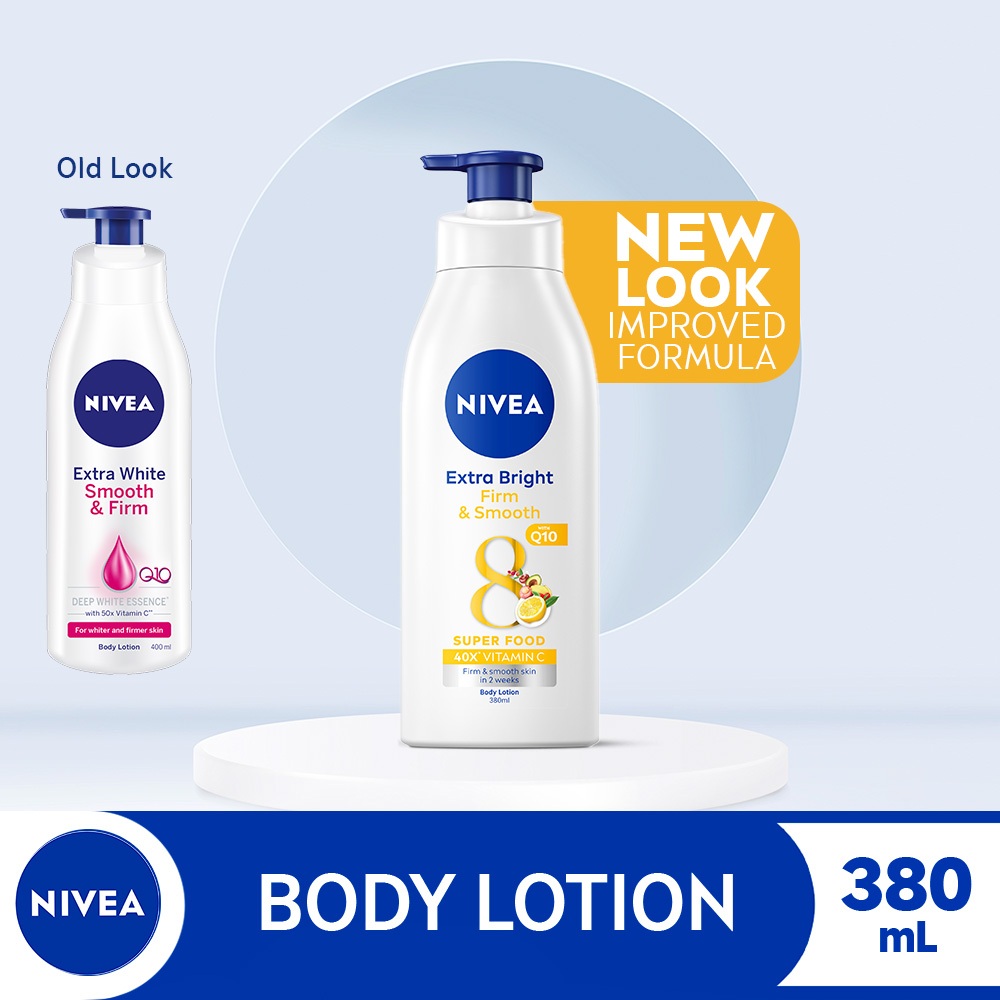 NIVEA Body Extra Bright Smooth and Firm Lotion for saggy skin and wrinkles, 380ml Shopee