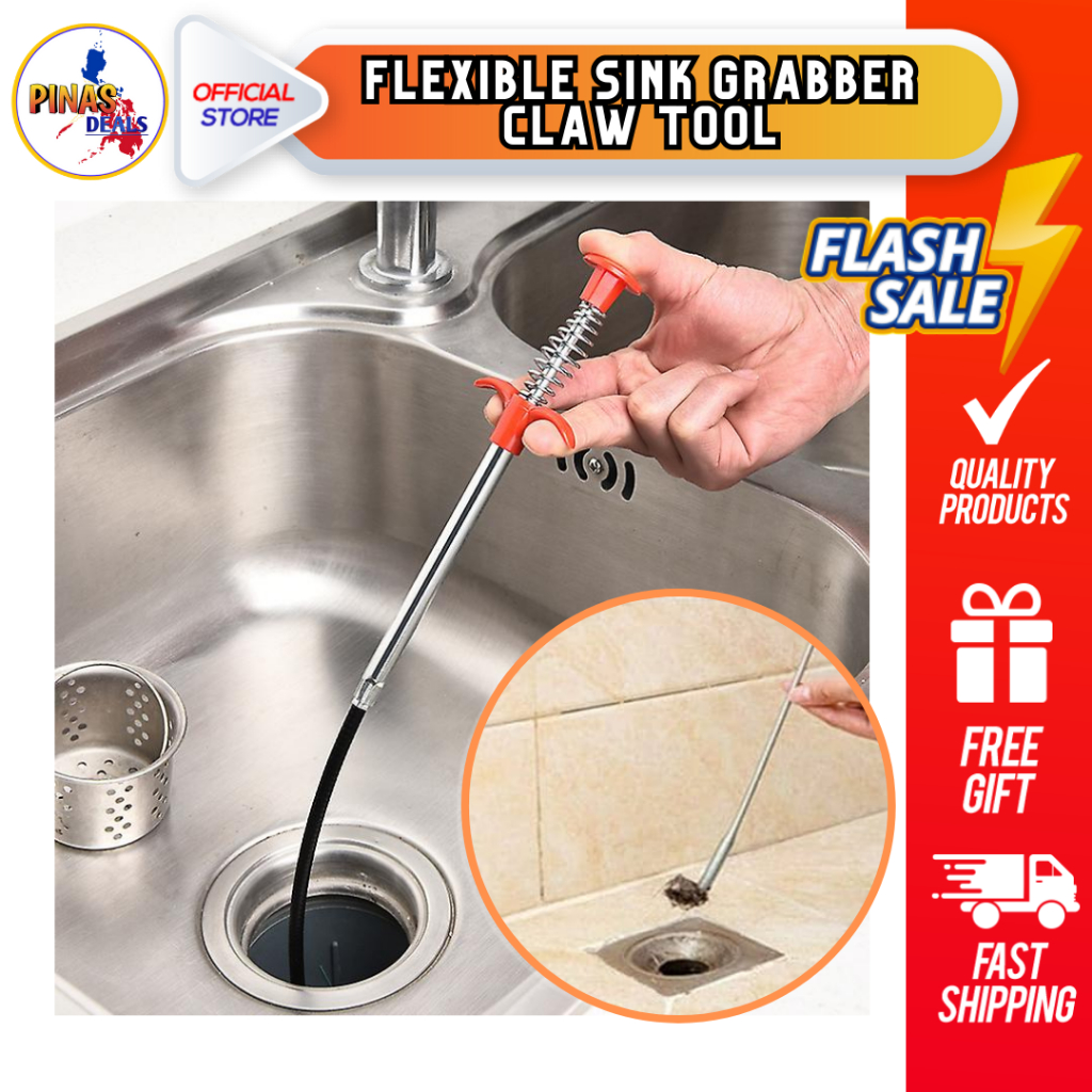 ORIGINAL CLOG REMOVER SINK DRAINS GRABBER TOOL FLEXIBLE LONG CLAW PICK
