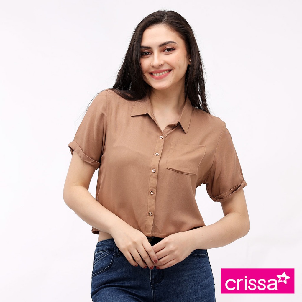 Crissa Bold Twill Rayon Short Sleeves Blouse CSTT25-0002 | Shopee ...