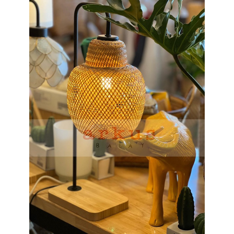 Handwoven bamboo table lamp Boho Shopee Philippines