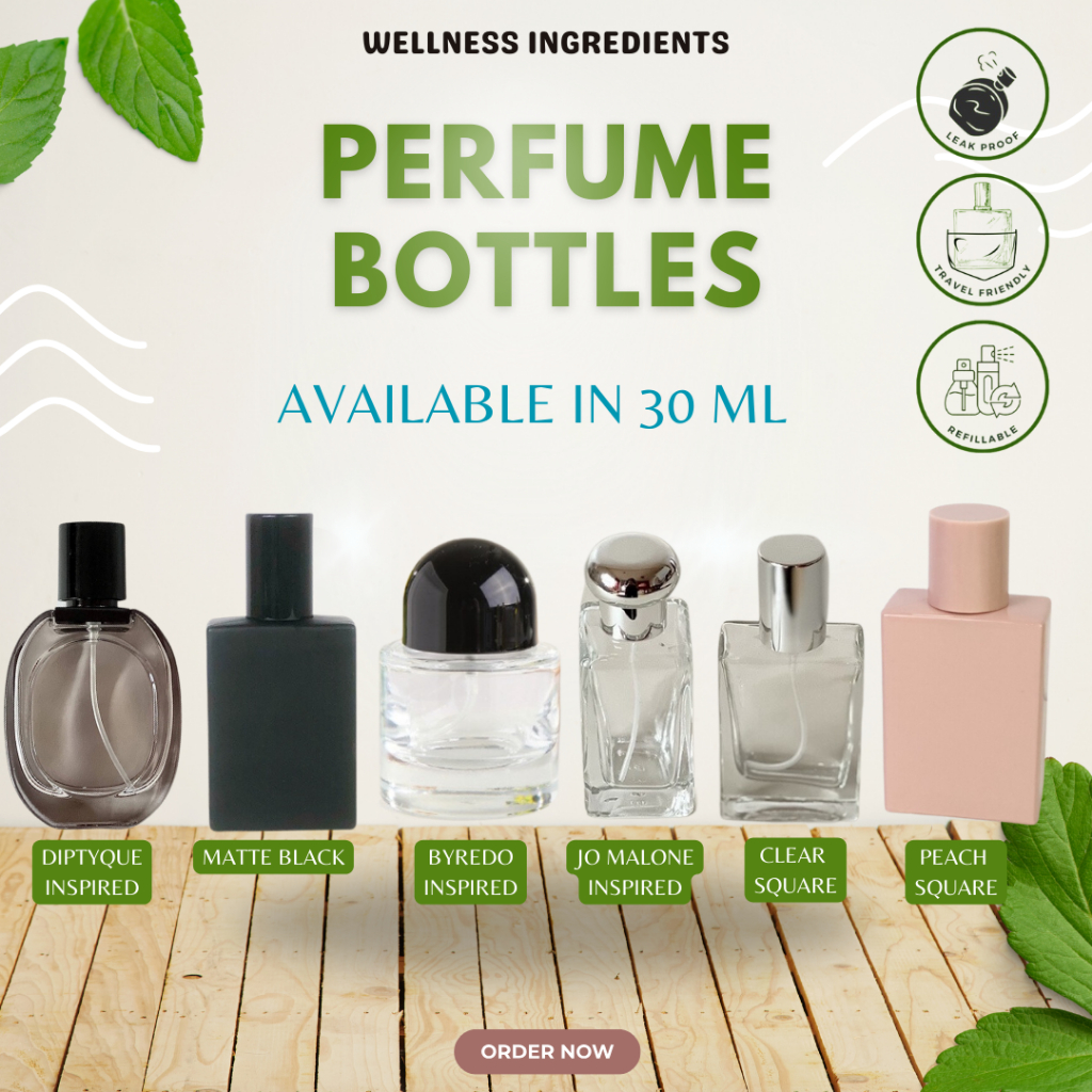 30ml Black Matte Perfume Empty Bottle with Silver Spray Head / 30ml