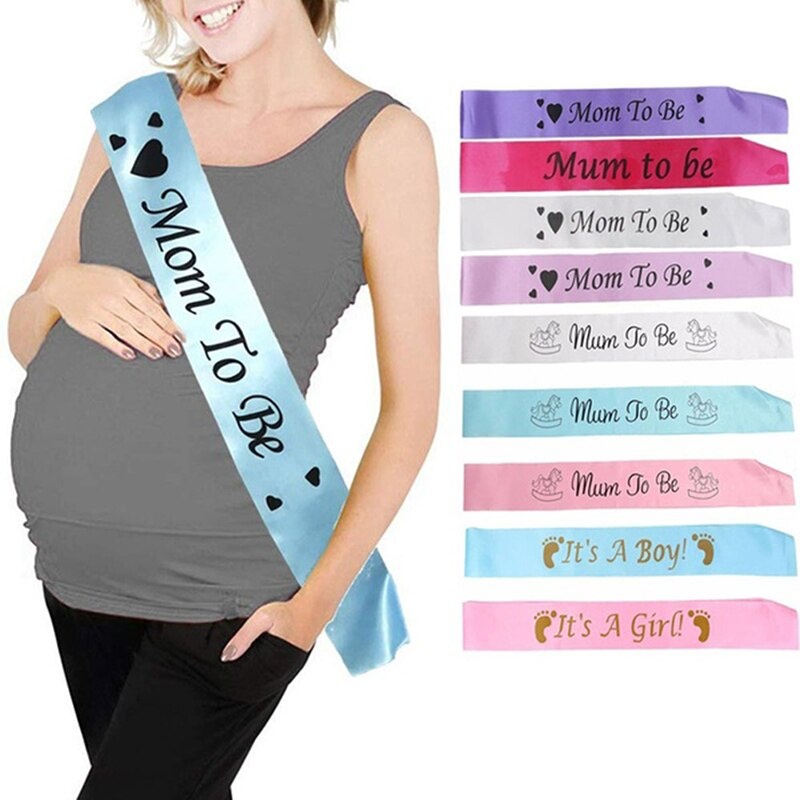 Banda "Mum To Be" De Satén Bordada - Para Embarazadas, Talla única, Accesorio Para Fiestas O Sesiones De Fotos