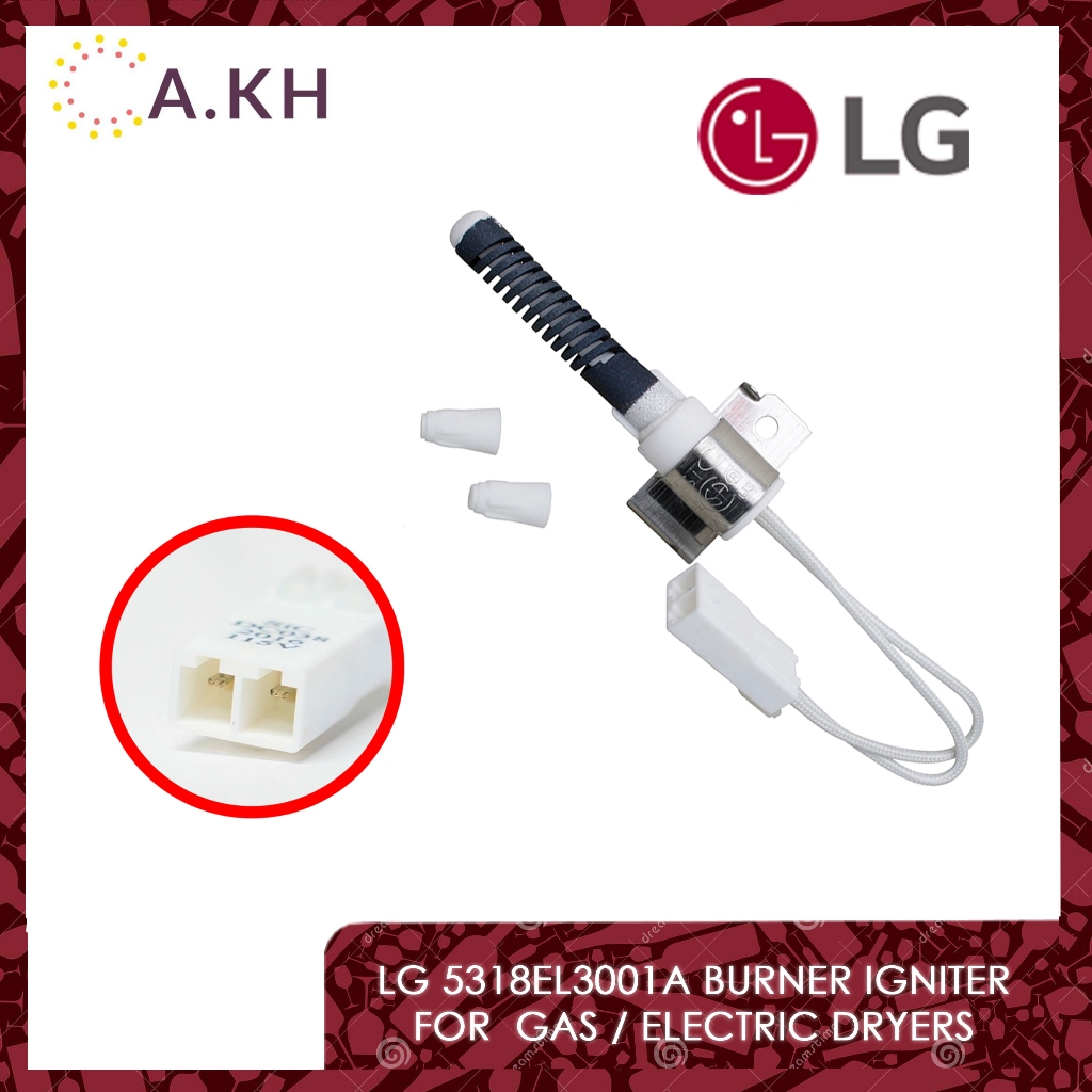 LG 5318EL3001A Genuine OEM Burner Igniter for LG Gas or Electric Dryers