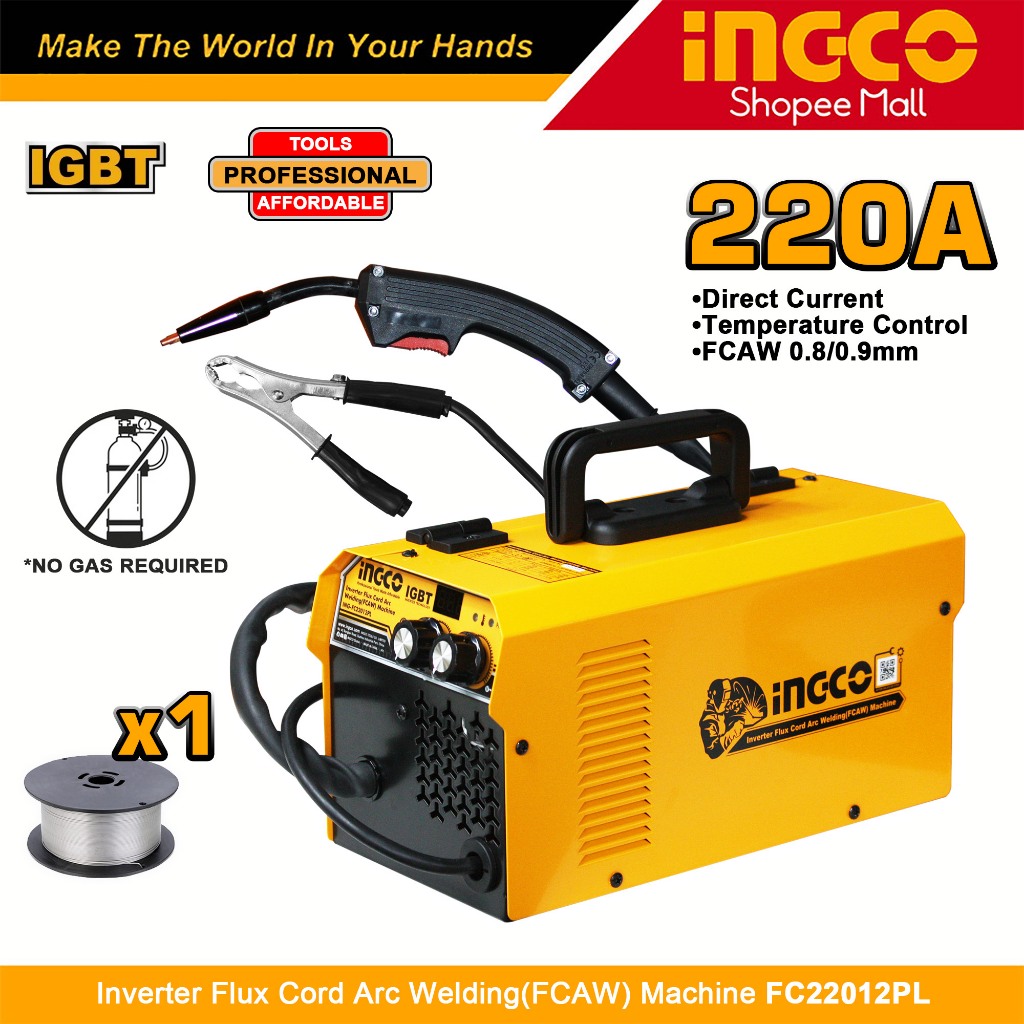 Ingco 220A Inverter Migweld Flux Cord ARC Portable Welding Machine IGBT