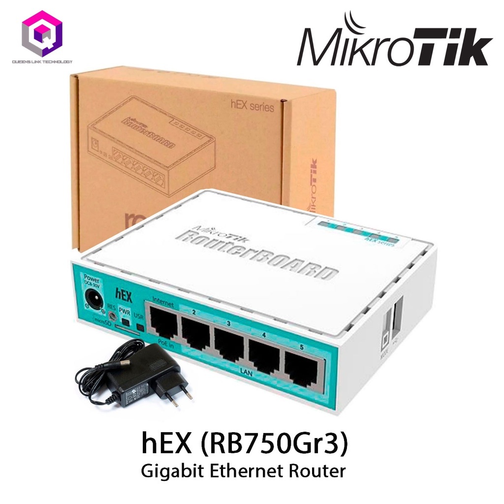 MikroTik hEX RB750Gr3 - 5-Port Gigabit Management Router with Anti-Lag ...