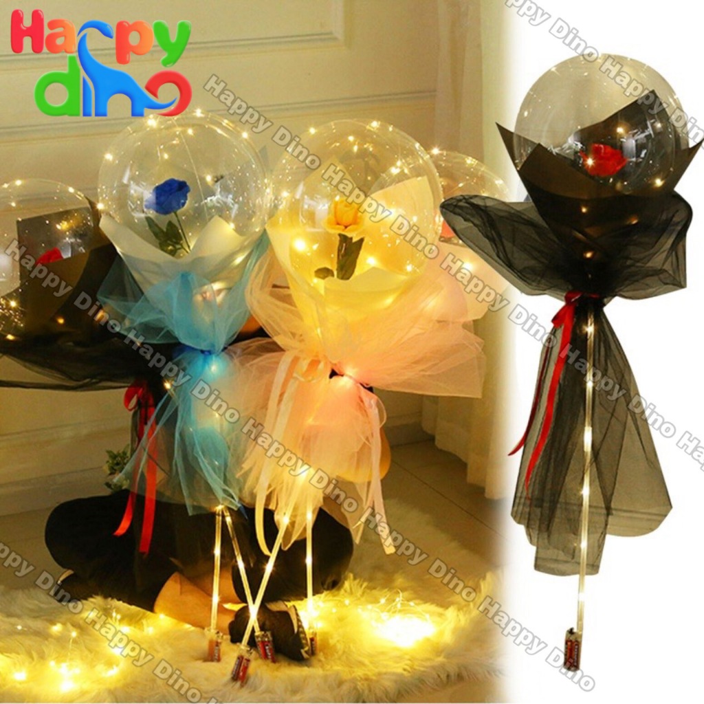 LED Rose Bouquet bobo Luminous Balloons Flower Wedding Birthday ...