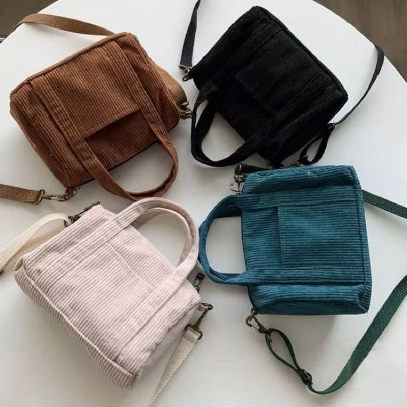 CORDUROY SLING BAG WITH COIN PURSE | Shopee Philippines