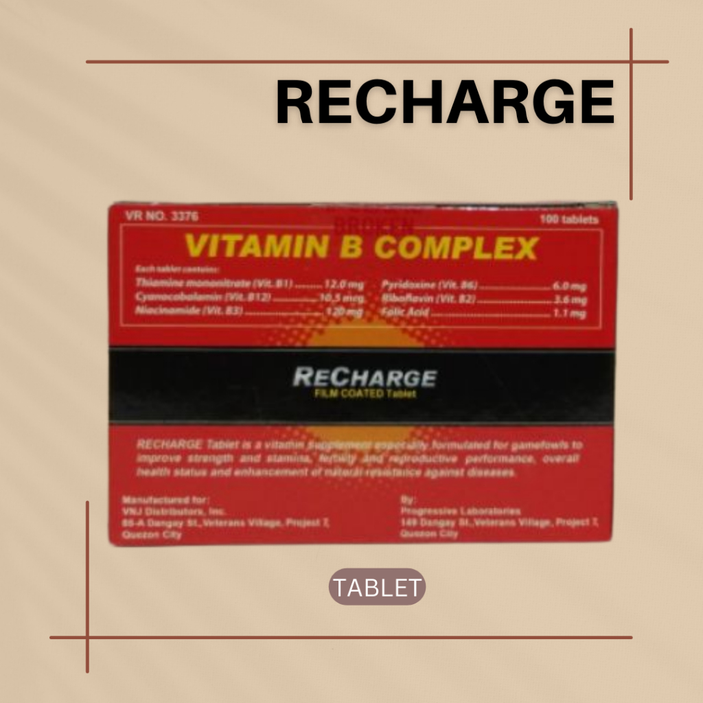 RECHARGE B Complex For Gamefowls (50 TABLETS) | Shopee Philippines