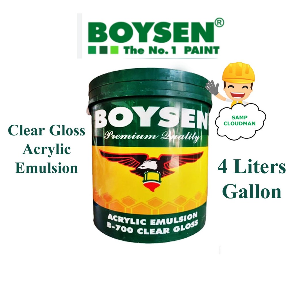 Boysen Clear Acrylic Emulsion Gallon 4L B-700 Gloss Paint Prevent ...