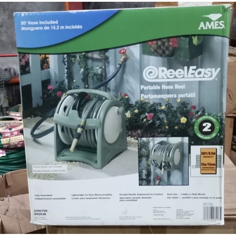 Ames Hose Reel Hose Hanger With 1/2 x 50FT Hose 2390700 Shopee