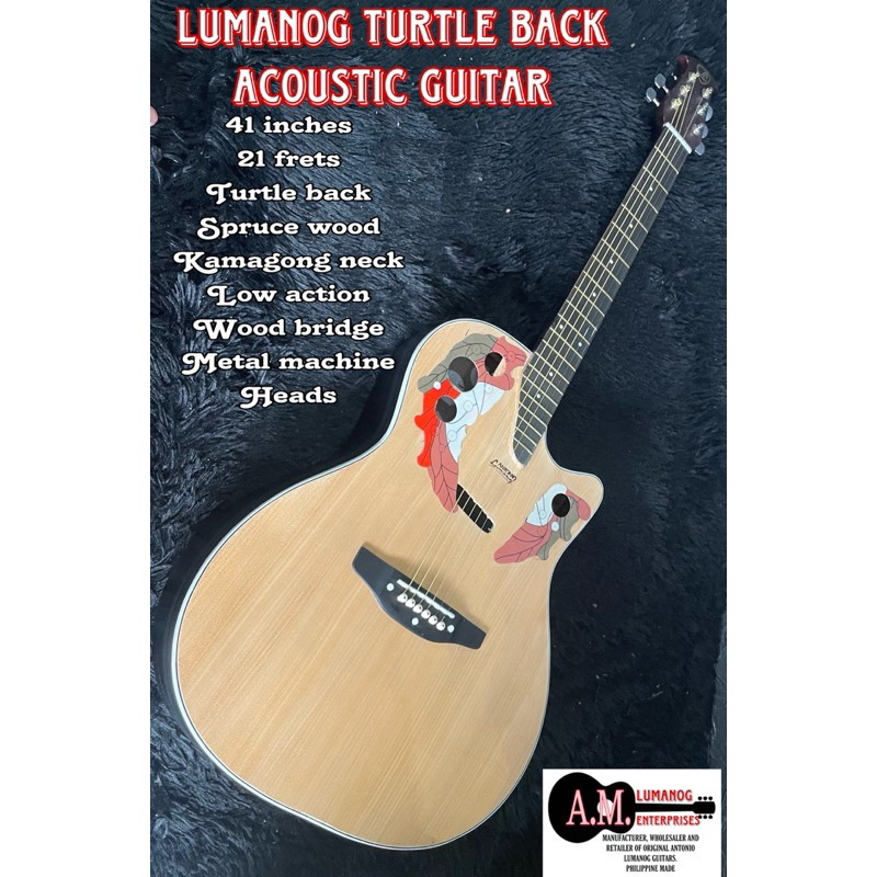 OVATION / TURTLE BACK SOLID SPRUCE TOP LOW ACTION W/ FREEBIES | Shopee ...