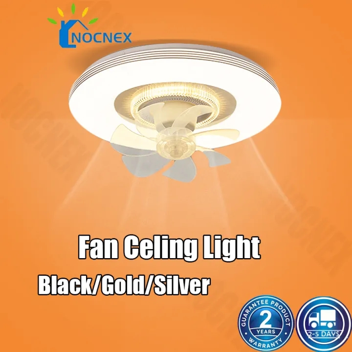 Nordic Tri Color Ceiling Light LED Chandelier Ceiling Fan Light Silent