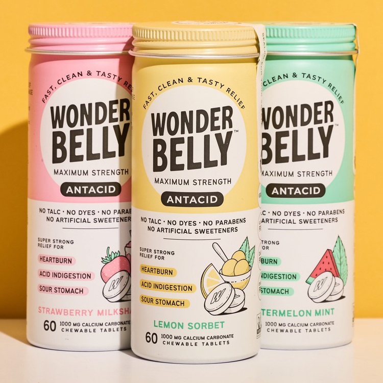 Wonderbelly Antacid (Authentic) Calcium Carbonate for Heartburn GERD Acid Indigestion Reflux