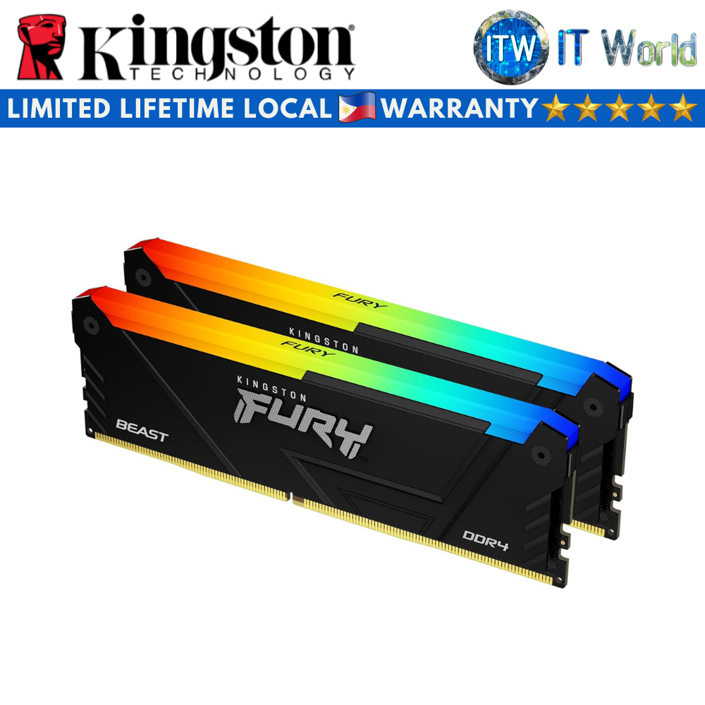 Kingston Fury Beast 32GB (16GBx2) DDR4-3600 CL18 Desktop Memory ...