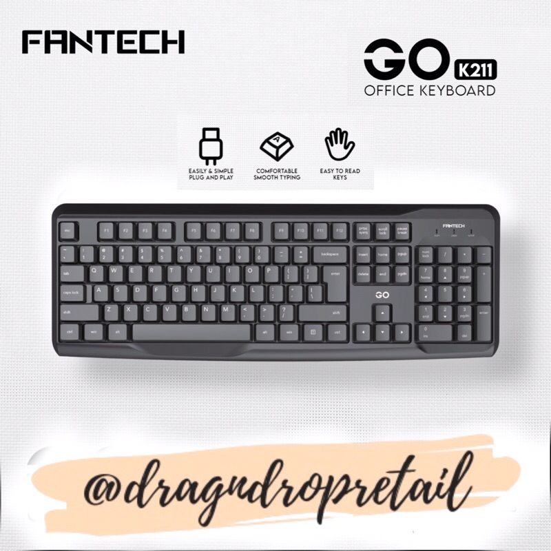 FANTECH GO K211 Wired Office Keyboard 104 Keys USB Keyboard USB For PC ...