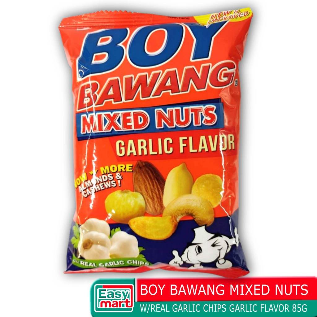 Easy.Mart Boy Bawang Mixed Nuts With Real Garlic Chips Garlic Flavor