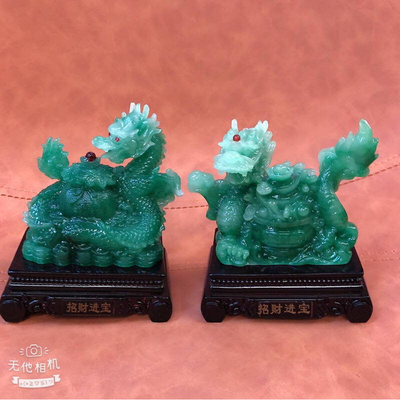 2024 Dragon Jade Statue Whit Momey Bag & Cornucopia rnament | Shopee ...