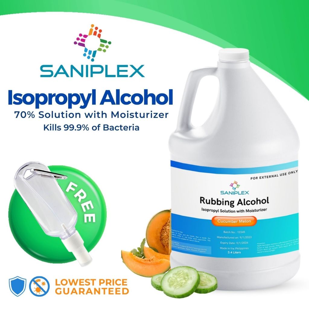 Saniplex Antibacterial Isopropyl Rubbing Alcohol For Disinfectant And Household Cleaning 3923