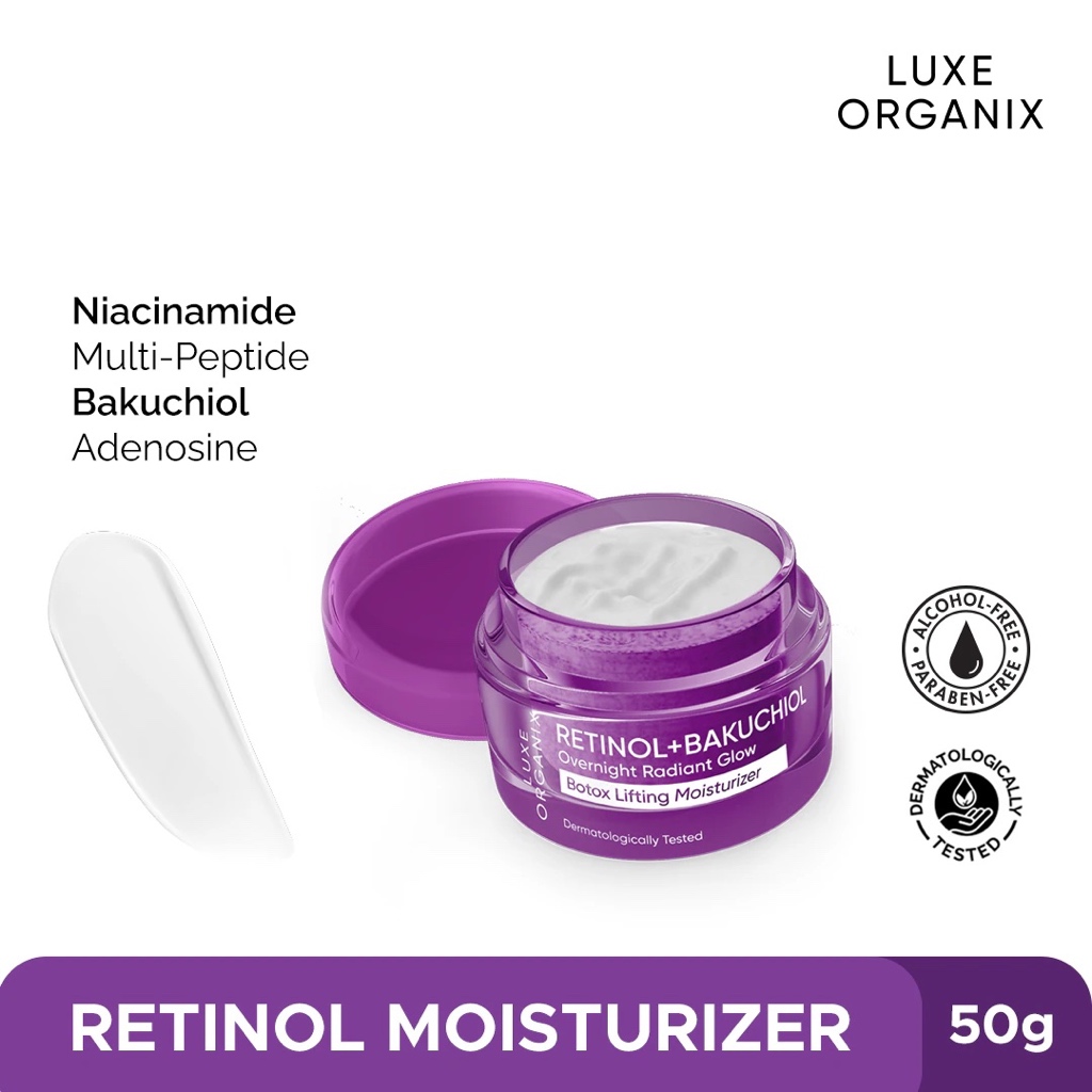 Luxe Organix Retinol + Bakuchiol Overnight Radiant Glow Botox Lifting ...
