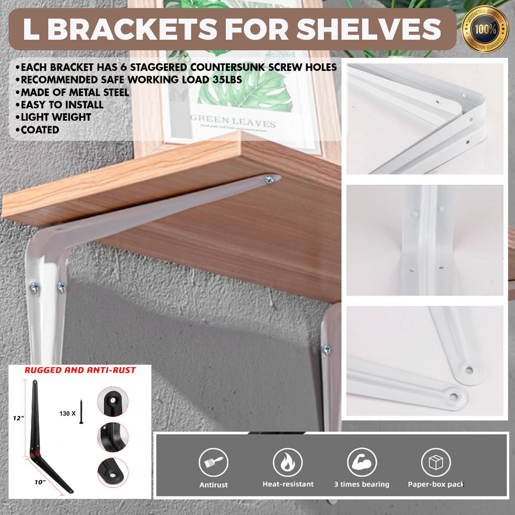 L Shape Shelves Bracket Elbow High Quality Metal braket Shopee
