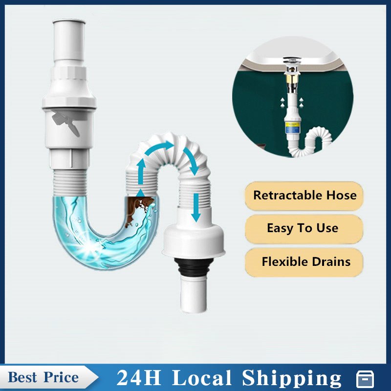 Flexible Bathroom Sink Drains Wash Basin Electroplated