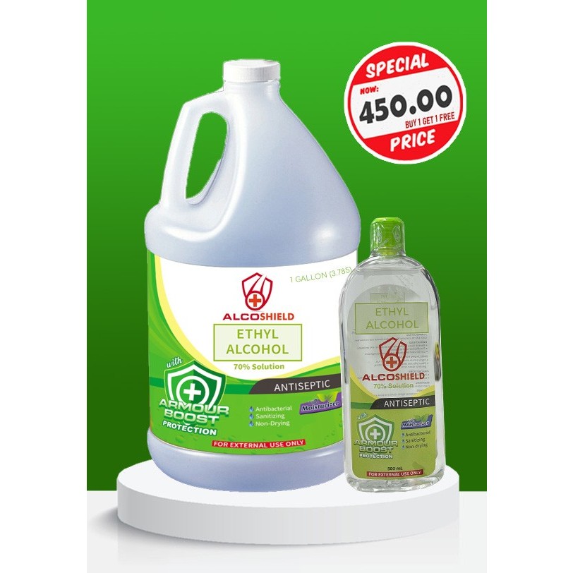 Alcoshield 70% Ethyl Alcohol 1 Gallon (3785ml) | Shopee Philippines