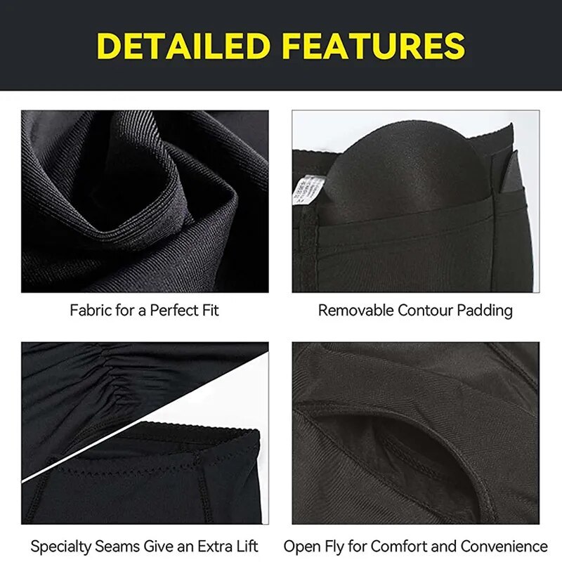 Men Butt Enhancer Boxer Underwear Pad Padded Boxer Shorts Butt Lifter ...