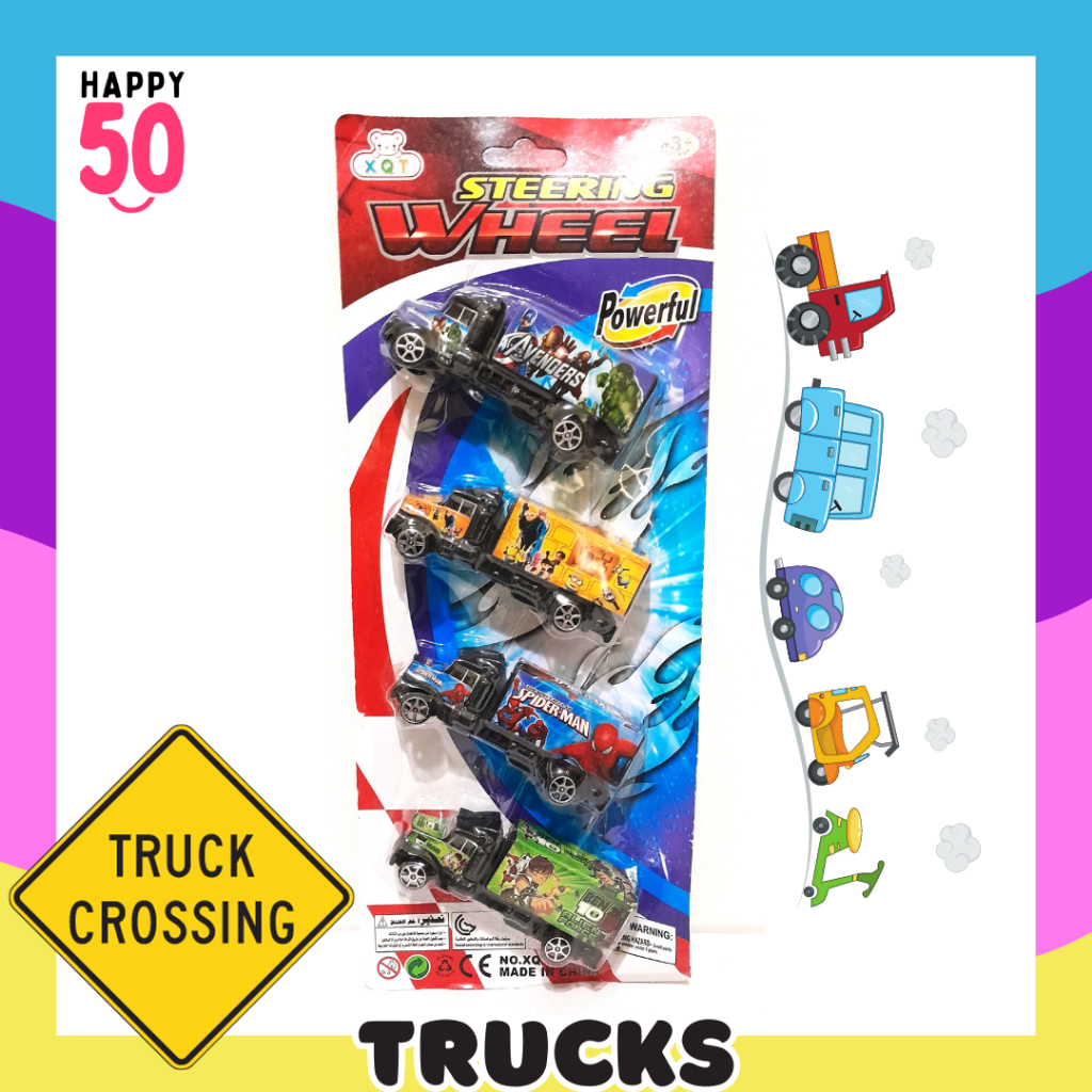 4 in 1 Truck Set Gift for Toddler Kids Boys Mini Trucks Avengers ...