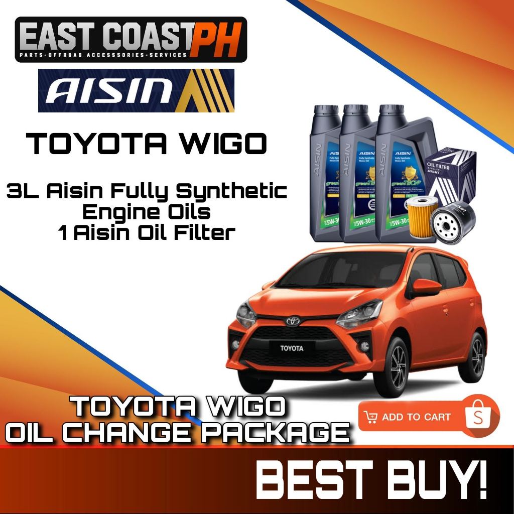 Change Oil Package for WIGO (AISIN 5W30 Fully Synthetic + Oil Filter
