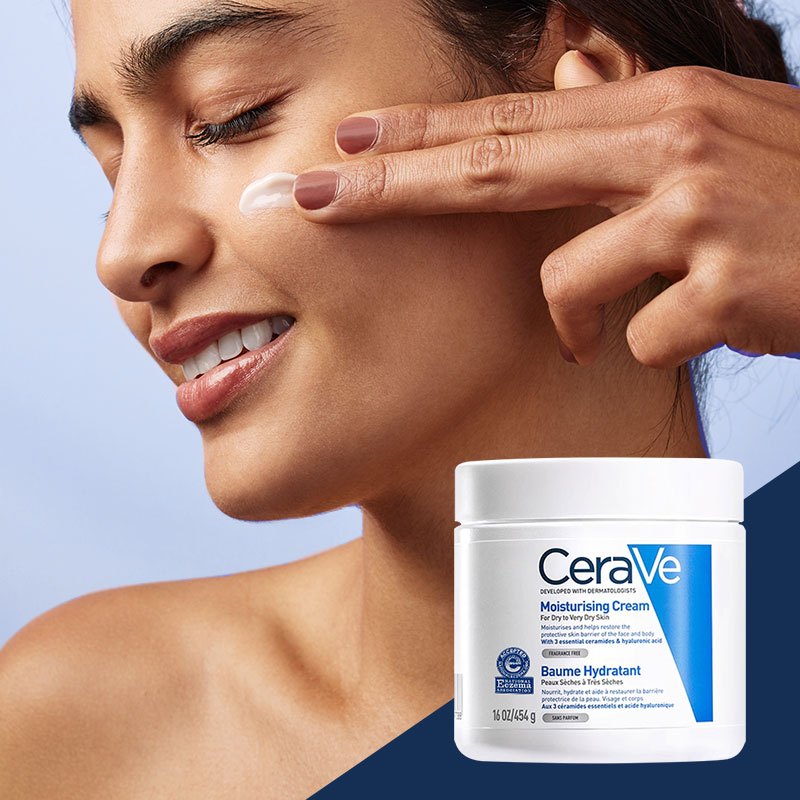 Cerave Moisturizing Cream Face & Body Moisturizer Lotion For Dry To Very Dry Skins 454g Shopee
