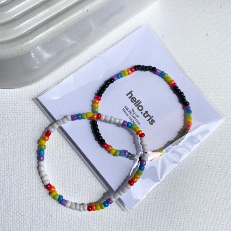 Rainbow Beads Bracelet (stretchable) | Shopee Philippines