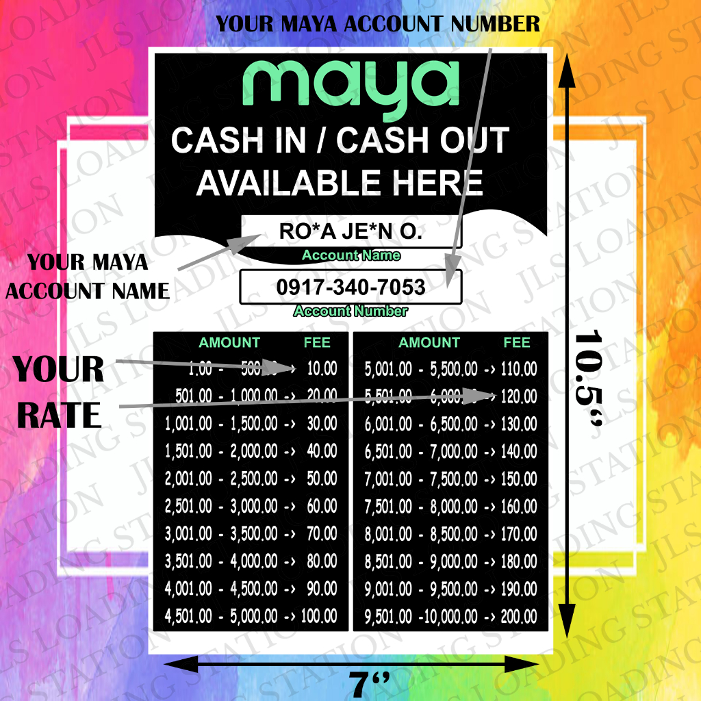 MAYA FEE RATE CUSTOMIZED RATE (LAMINATED/PVC) SIGNAGE | Shopee Philippines