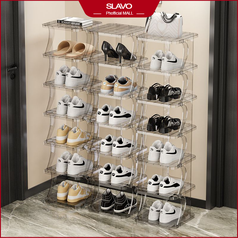 SALVO Multi-tier Shoes Rock Transparent Shoe Rock For Dormitory Bedroom ...