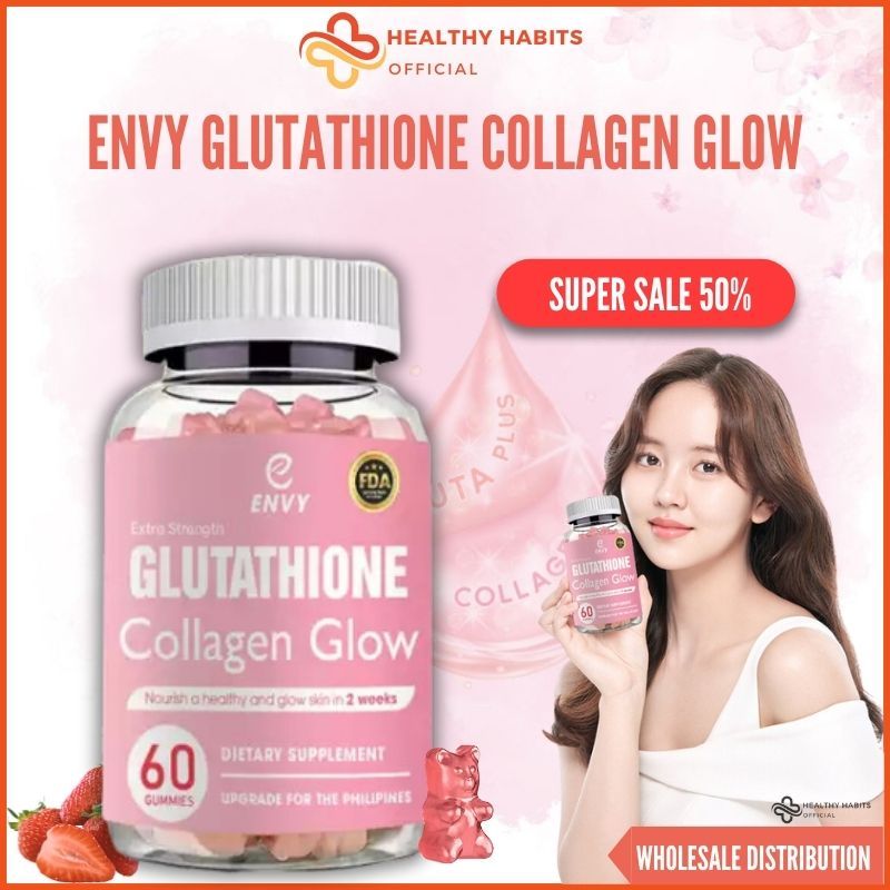 Envy glutathione collagen glow gummies anti-aging whitening skin ...