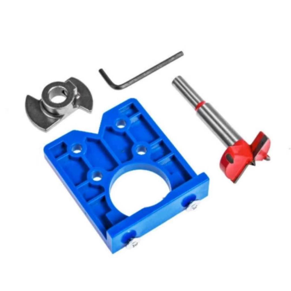 Woodworking Drill Bits Set for Hinge with Concealed Hinge Boring Jig