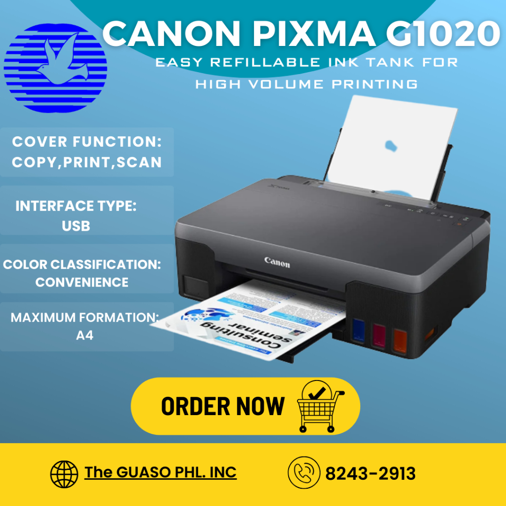 Canon Pixma G1020 Refillable Ink Tank Printer For High Volume Printing Shopee Philippines 8583